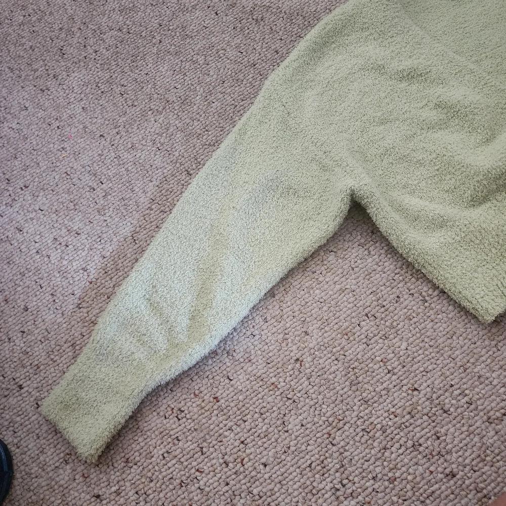 Forever 21 Spring Green Fuzzy Knit Cropped Cardigan & Cami Set